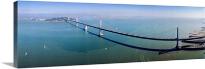 Suspension Bridge Across A Bay, Bay Bridge, San Francisco Bay, San Francisco, California
