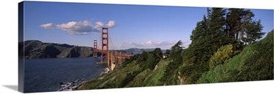 Suspension bridge across the bay, Golden Gate Bridge, San Francisco Bay