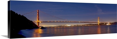 Suspension bridge at dusk Golden Gate Bridge San Francisco California