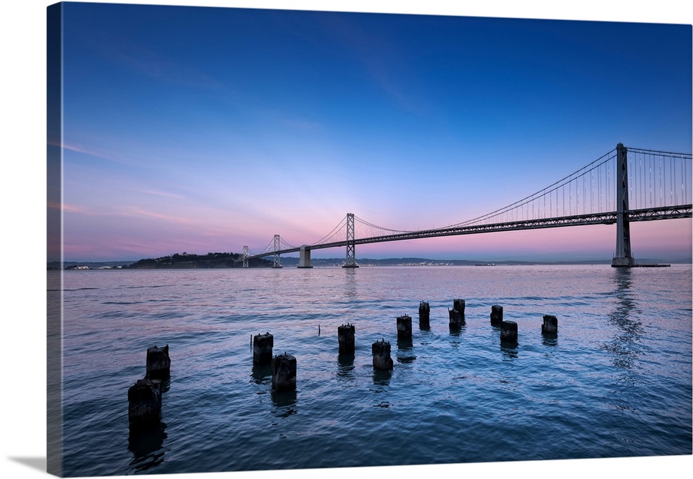 Suspension bridge over Pacific ocean, Bay Bridge, San Francisco Bay, San Francisco, California, USA.