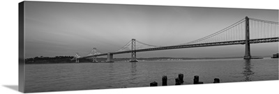 Suspension bridge over Pacific ocean, Bay Bridge