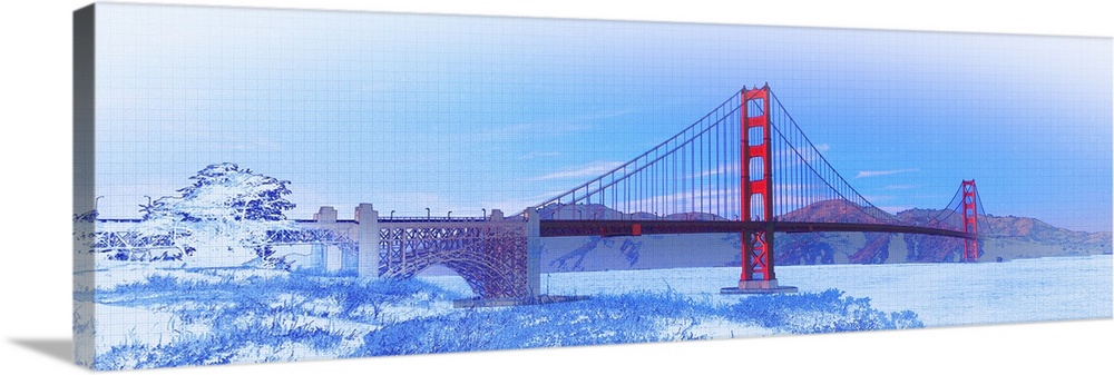 Suspension bridge over the Pacific Ocean, Golden Gate Bridge, San Francisco, San Francisco County, California, USA
