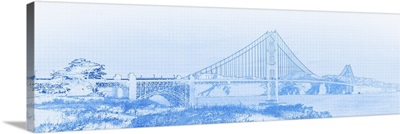 Suspension bridge over the Pacific Ocean, Golden Gate Bridge, San Francisco, California