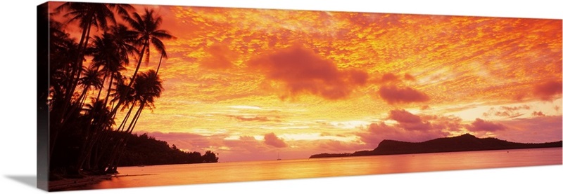 Tahiti, Huahine Island, sunset | Great Big Canvas