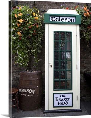 Telephone Kiosk, The Brazen Head pub, Bridge Street, Dublin City, Ireland
