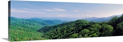 Tennessee, Great Smoky Mountains National Park, Aerial view of the Newfound Gap Road