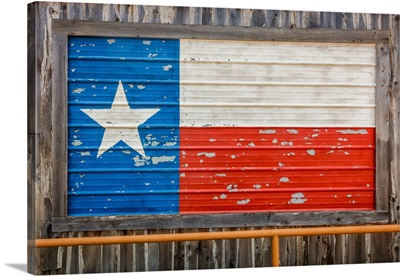 Texas "Lone Star" Flag On Side Of Bar, Houston, Texas