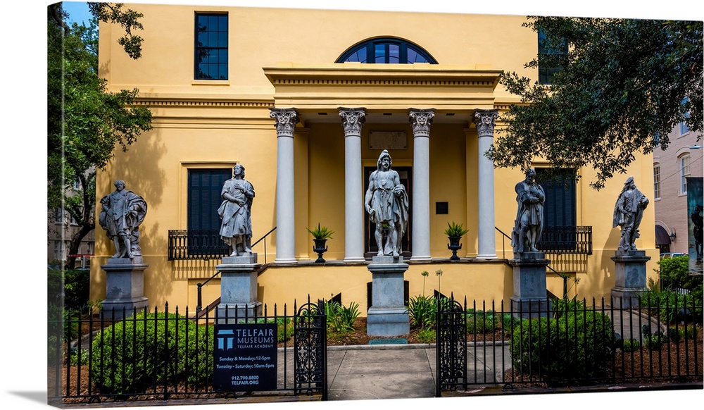 The front of the telfair museum of art in historic savannah georgia, savannah georgia.