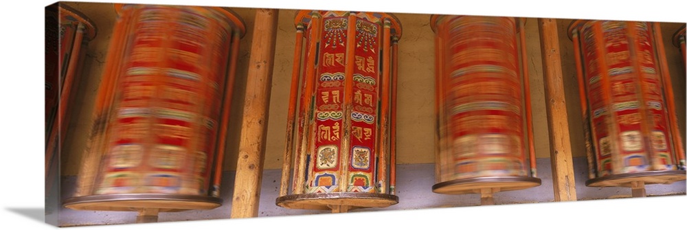 Tibetan Prayer Wheels Gansu Province China