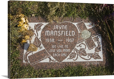 Tombstone of Jayne Mansfield in Hollywood Forever Cemetery, Santa Monica Boulevard, Hollywood, Los Angeles, California
