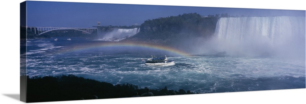 Tourboat near waterfalls, Niagara Falls, Ontario, Canada
