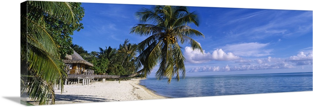 Tourist resort on the beach, Matira Beach, Bora Bora, French Polynesia