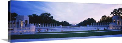 Tourists at a war memorial, National World War II Memorial, Washington DC