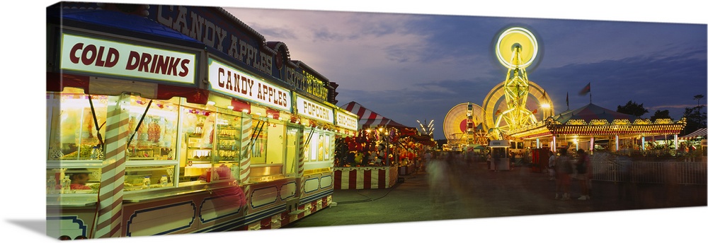 Tourists at an amusement park, Erie County Fair, Hamburg, Erie County, New York