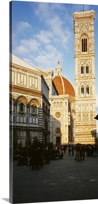 Tourists at Campanile tower and Duomo Santa Maria Del Fiore, Piazza del Duomo, Italy