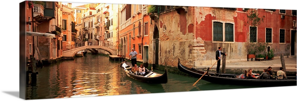 Portrait Scenic Photo Canvas Picture Print Wall Art Vintage Venice Gondola Retro 