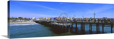 Tourists on a boardwalk, Santa Monica Pier, Santa Monica, California