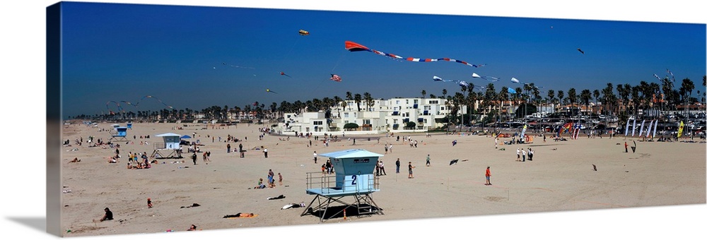 Tourists on the beach Huntington Beach Orange County California