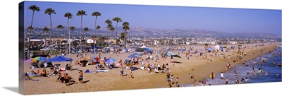 Tourists on the beach, Newport Beach, California