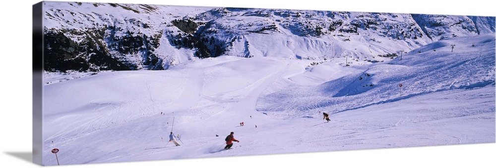 Tourists skiing on snow, Zurs, Austria