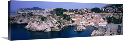 Town at the waterfront, Lovrijenac Fortress, Bokar Fortress, Dubrovnik, Croatia