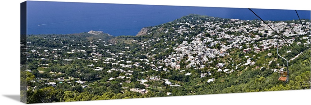 Town viewed from a chair lift Anacapri Capri Naples Campania Italy