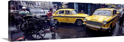 Traffic in a street, Calcutta, West Bengal, India