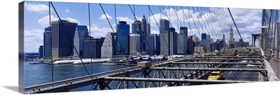 Traffic on a bridge, Brooklyn Bridge, Manhattan, New York City, New York State