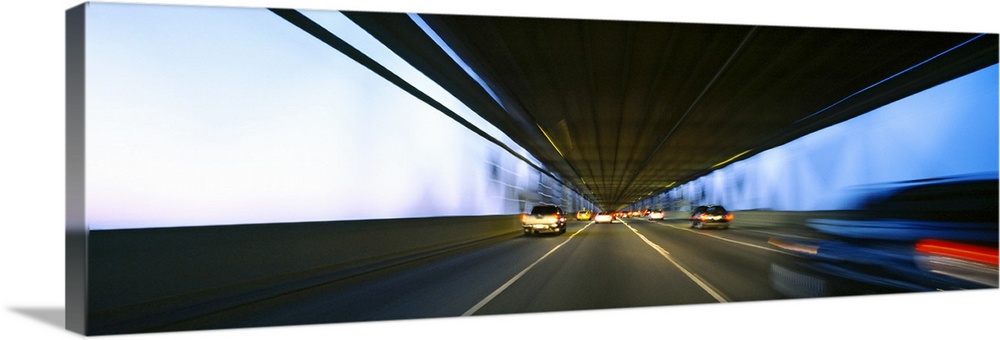 Traffic on a suspension bridge, Bay Bridge, San Francisco, California