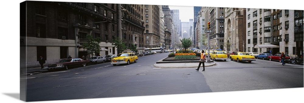 Traffic on the road in a city, Park Avenue, Manhattan, New York City, New York State, USA, (about1980)