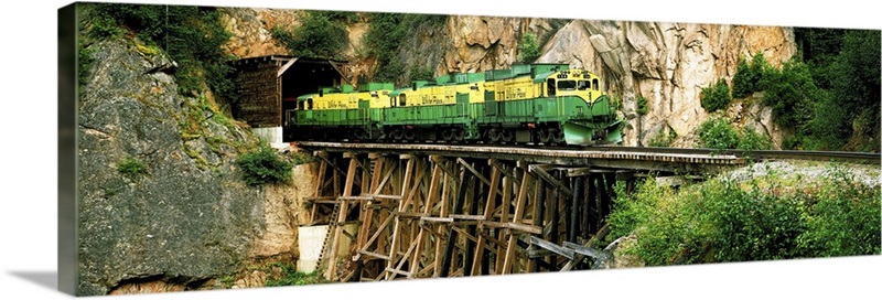 Train on a bridge, White Pass And Yukon Route Railroad, Skagway, Alaska ...