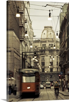 Tram on a Street, Milan, Italy