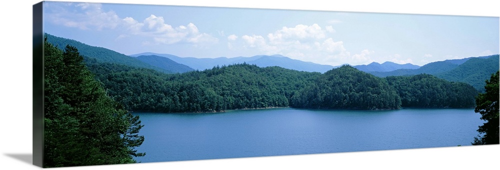 Trees surrounding a lake, Fontana Lake, North Carolina