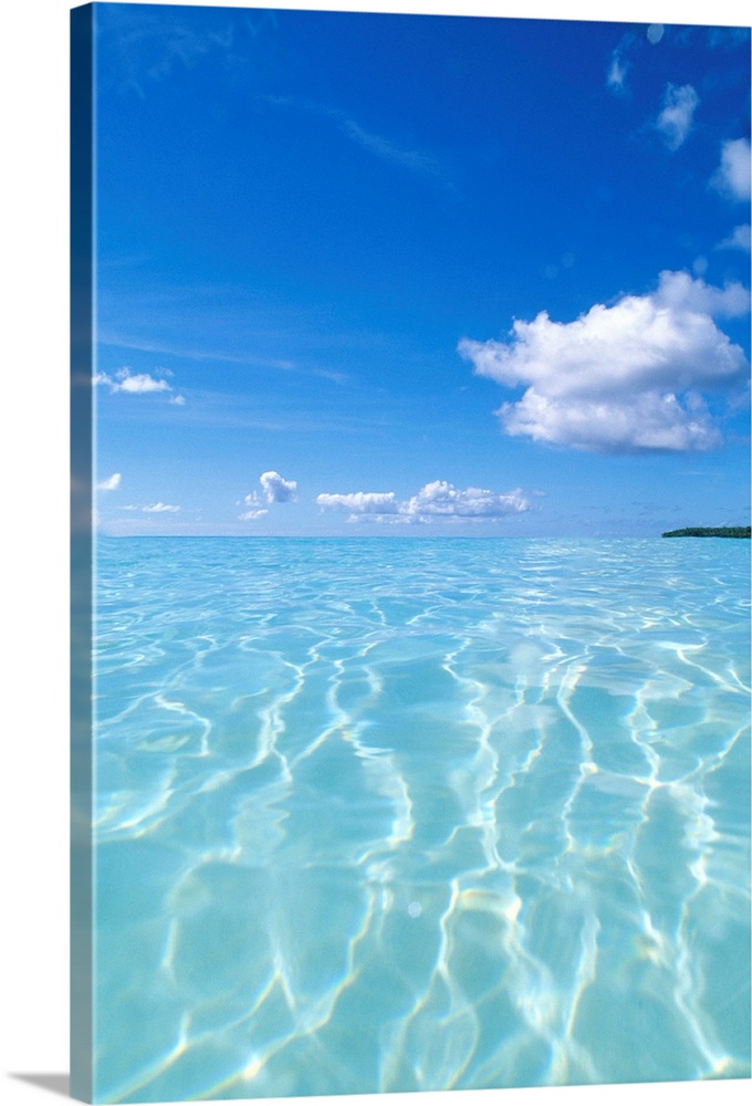 Tropical water with blue skies in background