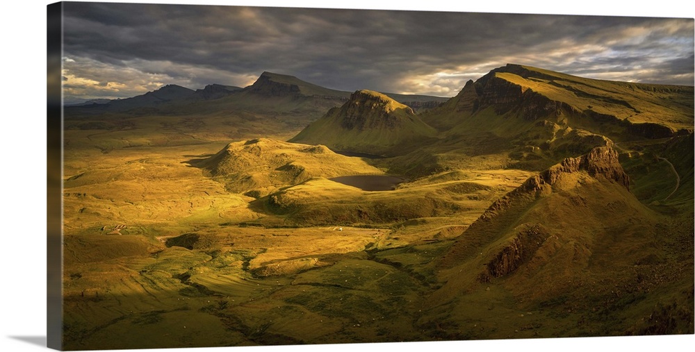 Trotternish Ridge in sunset light, Isle of Skye, Scotland.