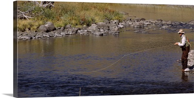 Trout Fisherman Slough Creek Yellowstone National Park Lamar Valley WY