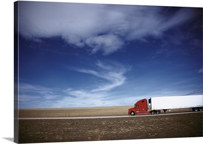Truck on the road, Interstate 80, Albany County, Wyoming