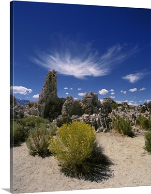 Tufa rock formations on a landscape, Mono Lake, California,