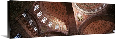 Turkey, Istanbul, Suleyman Mosque, interior domes