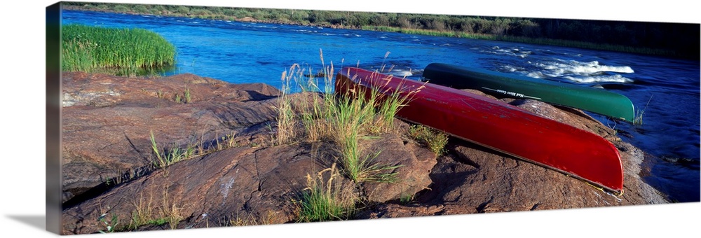 Canoes, Dipper Rapids, Churchill River, Saskatchewan, Canada