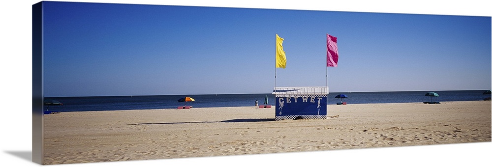 Two flags on a beach hut, Biloxi, Mississippi