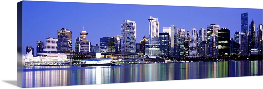 Vancouver skyline at night, Canada 2013