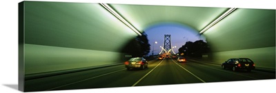 Vehicles passing through a tunnel, Bay Bridge, San Francisco, California