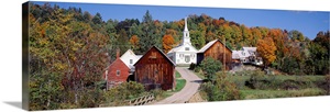 Vermont, Waits River, Village in autumn image thumbnail