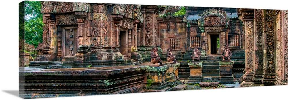 View of banteay srei temple, angkor, siem reap, cambodia.