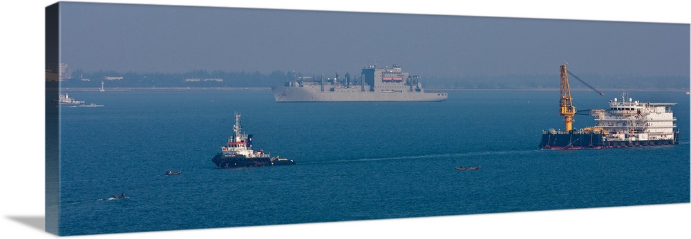 View of boats at Singapore Shipping Docks