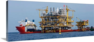 View of commercial dock, Gulf of Thailand