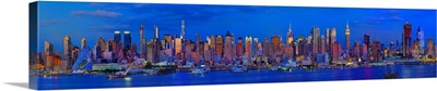 View of Manhattan skyline, New York City, New York State