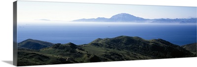 View of Morocco across the Straits Of Gibraltar, near Tarifa, Cadiz Province, Andalusia, Spain