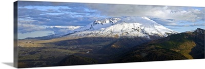 View of Mount St. Helens with dramatic sky, Skamania County, Washington State